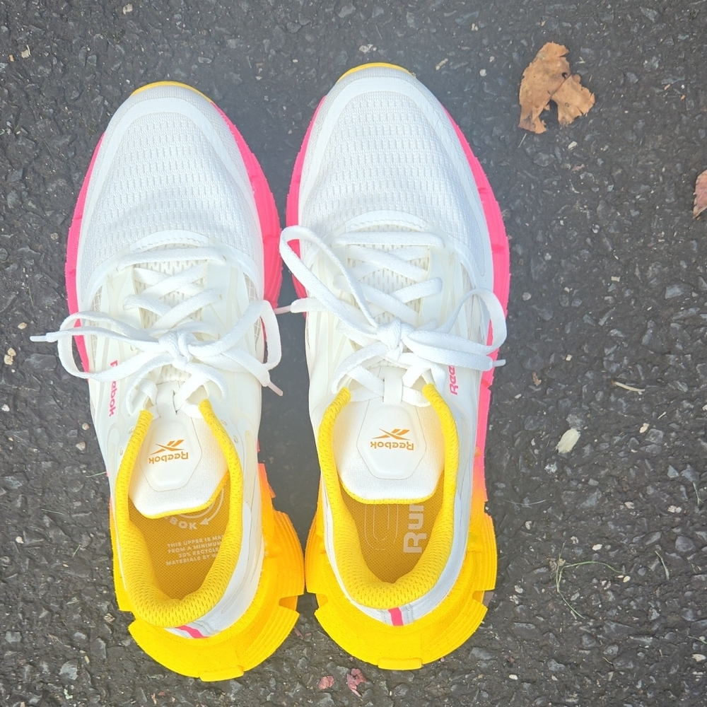 Reebok Women's White and Pink Sneakers
